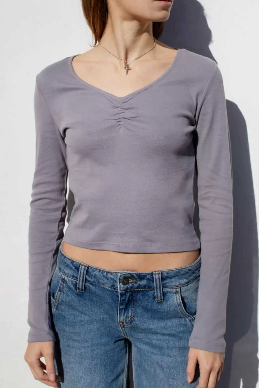 Subdued Camiseta con fruncido< Top y camisetas