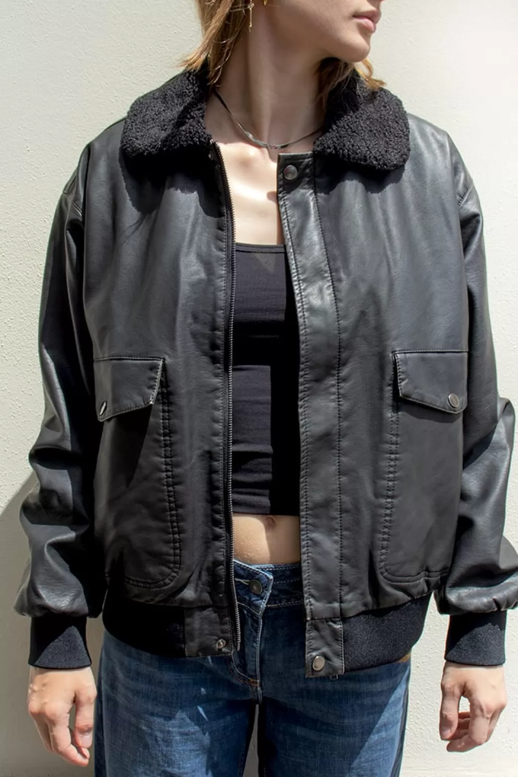 Subdued Chaqueta bomber poli piel< Abrigos y chaquetas